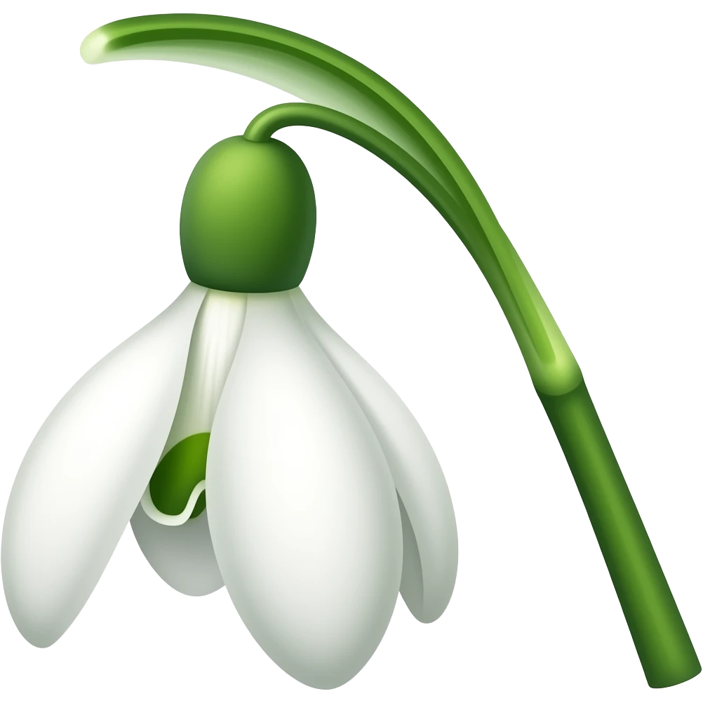 подснежник с длинным стеблем emoji