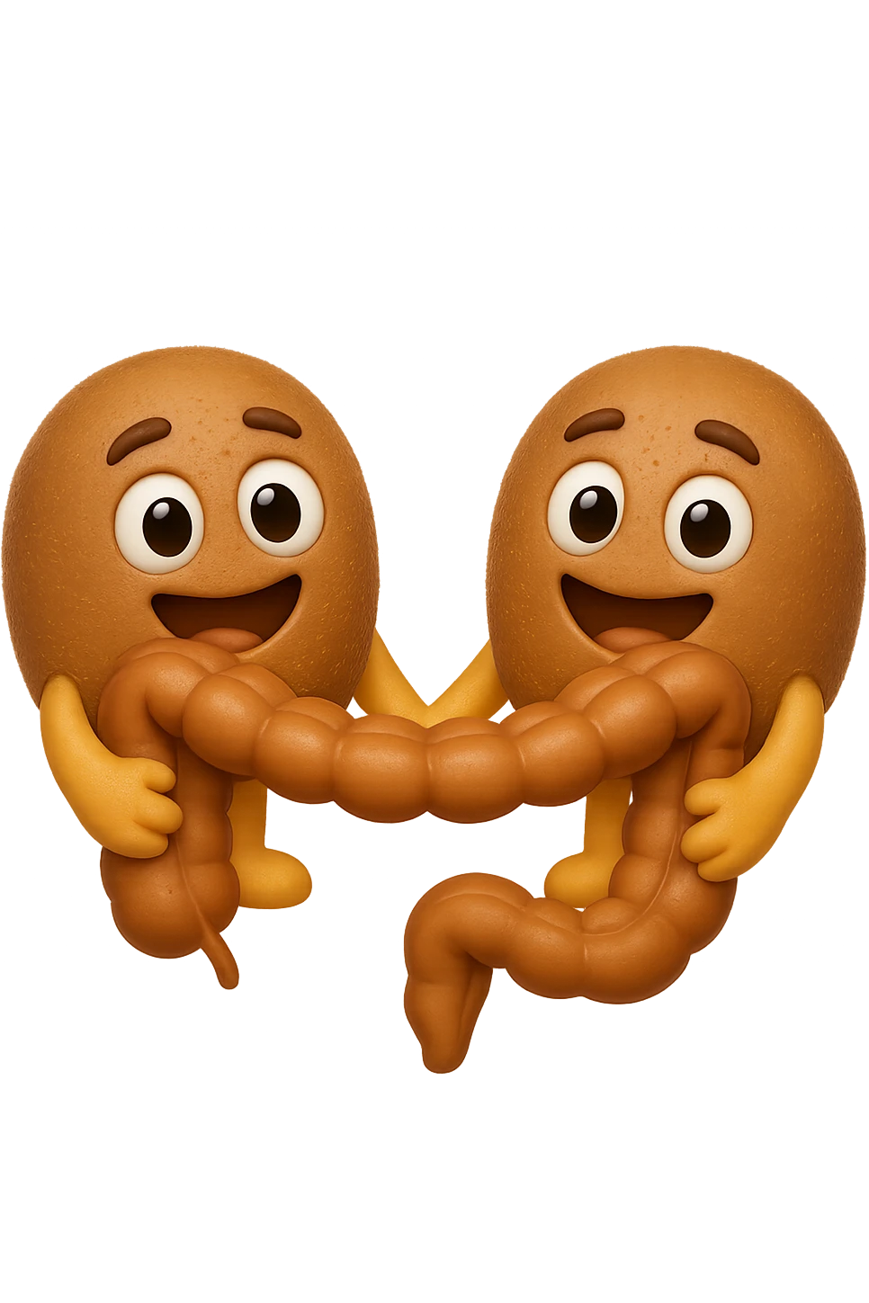 emoji stile iphone di kiwi che tengono in mano un pezzo di colon con espressione felice in volto, iperrealistico 4k emoji