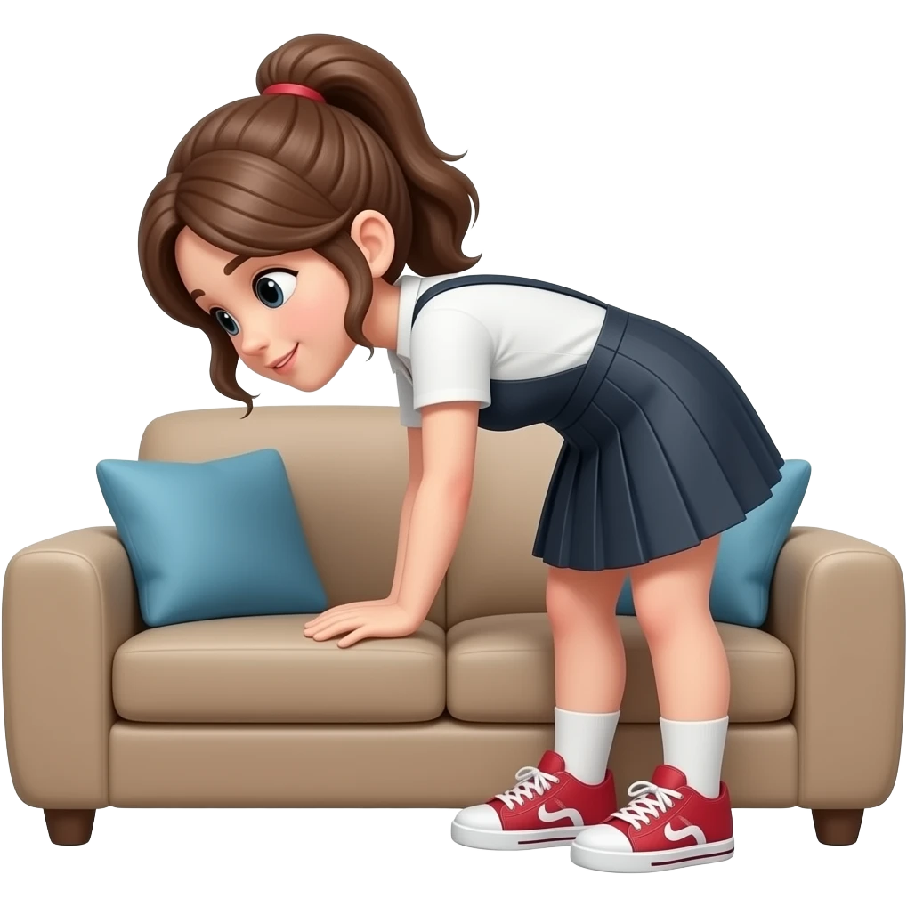 girl bent over end of sofa emoji