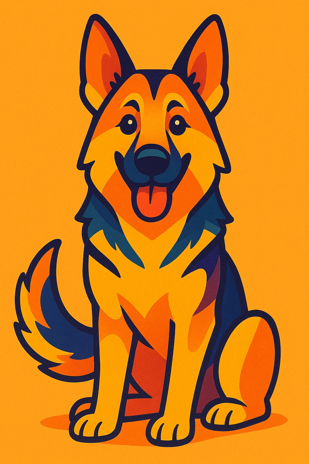 German Sheepdog vibrant cartoon style emoji
