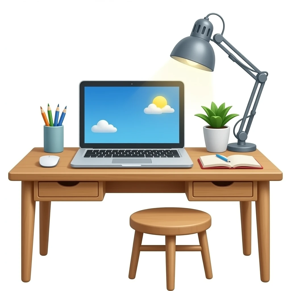 computer desk work aesthetic emoji