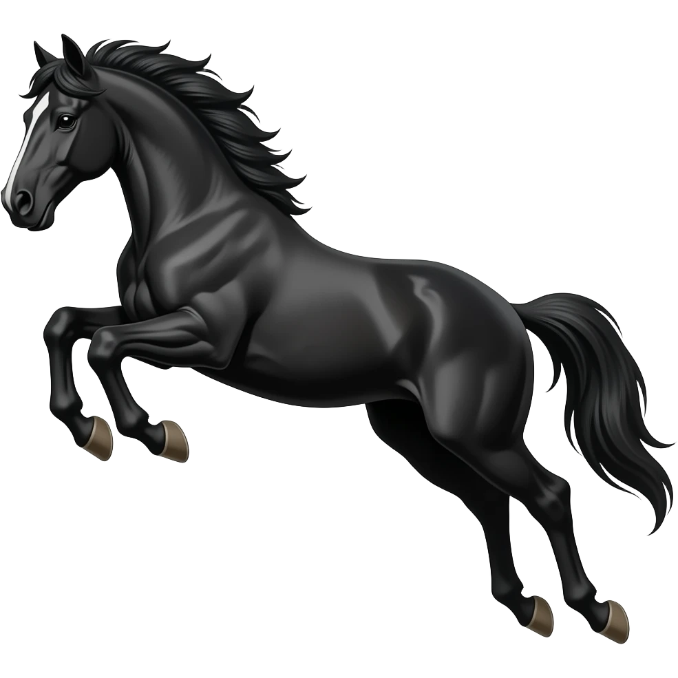 Jumping black horsh emoji