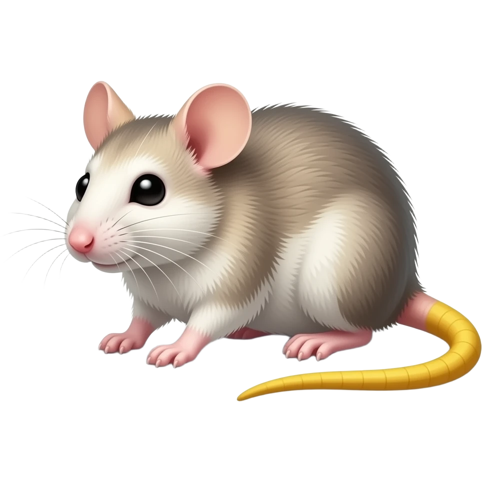 Rat color in yellow tail but in lighting emoji