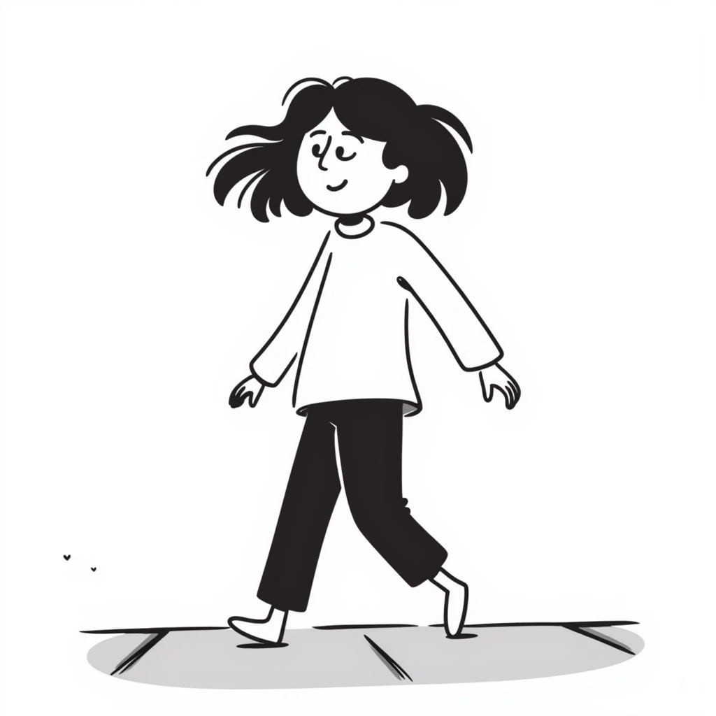 girl with brown hair, hand drawn doodle style emoji