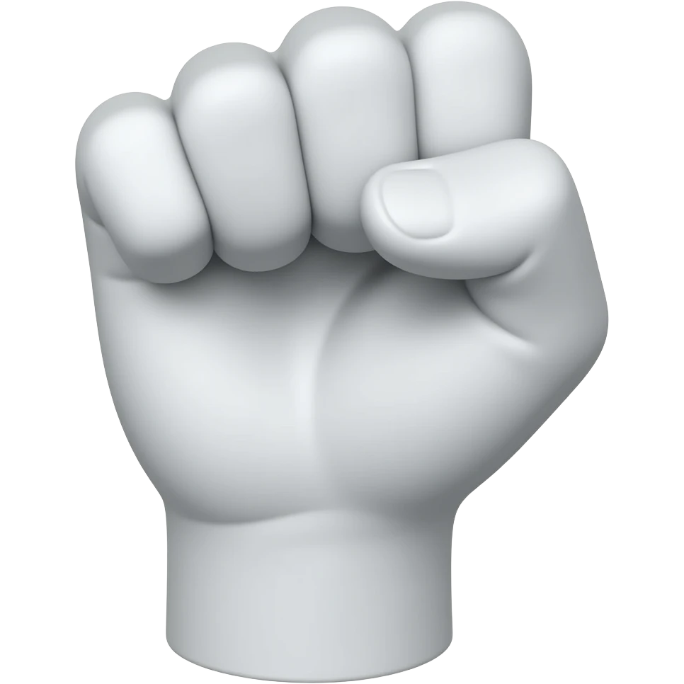 make a larger gap in the fingers too and make the hand horizontal Make a hand like a fist with empty space in the inside, vertical, 90 degrees to the right, and completely sickly white. the wrist should be vertical emoji