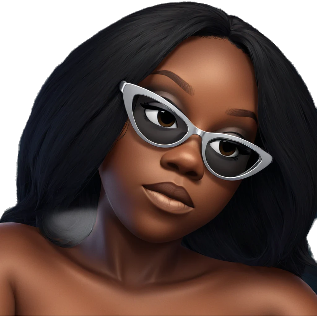 dark-skinned beauty in sunglasses emoji