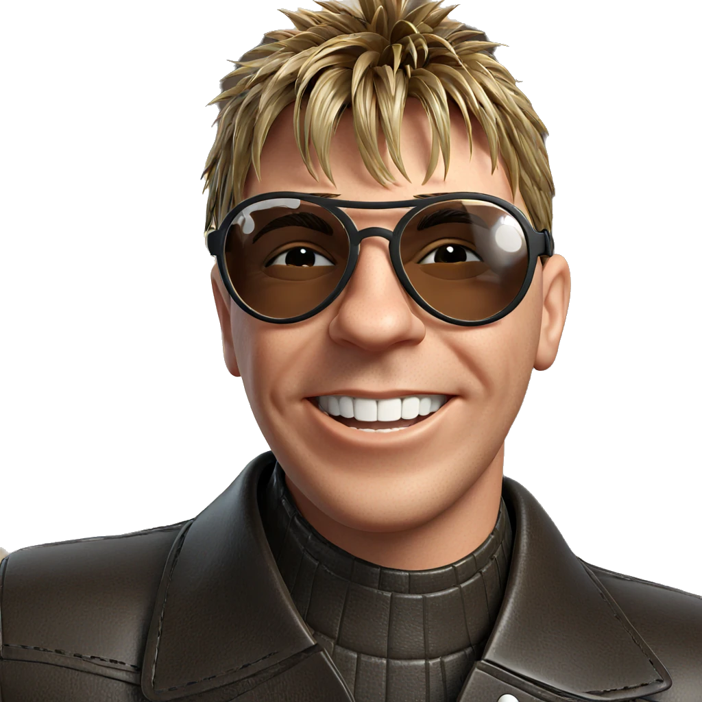 smiling boy in leather jacket emoji