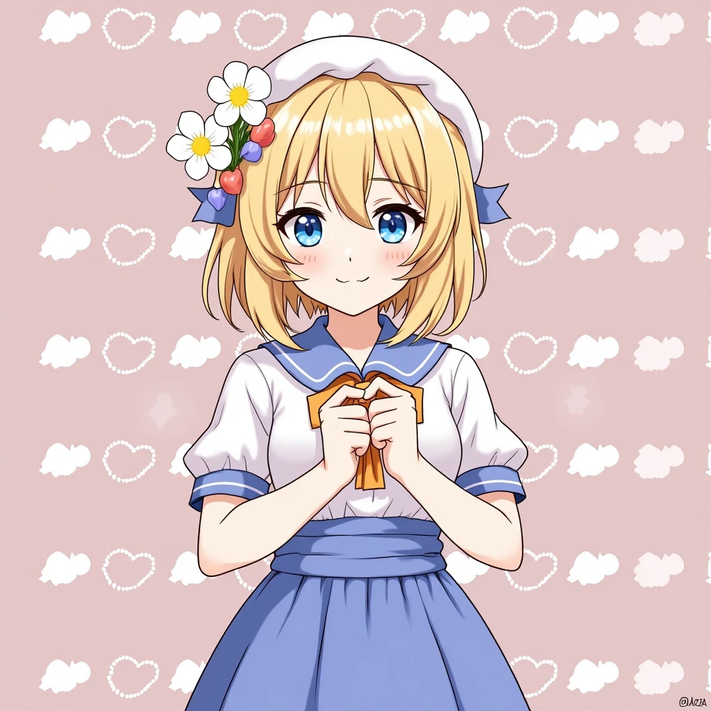 Cute Lumine from Genshin Impact in Photorealistic Hoyoverse Anime Style, full body, full outfit, flower in hair emoji