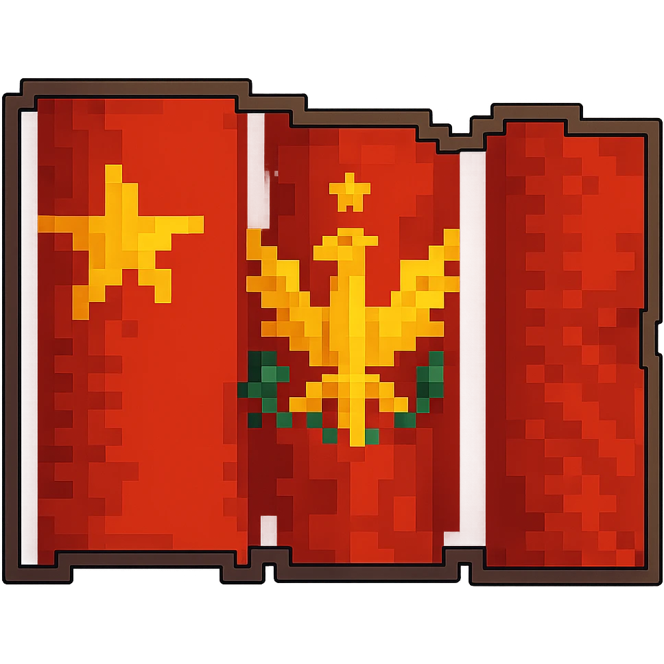 Soviet Union flag in pixel art style with a border and a gradient emoji