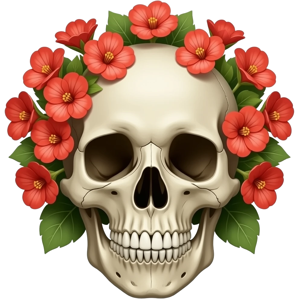Grateful Dead scarlet begonias and skull emoji