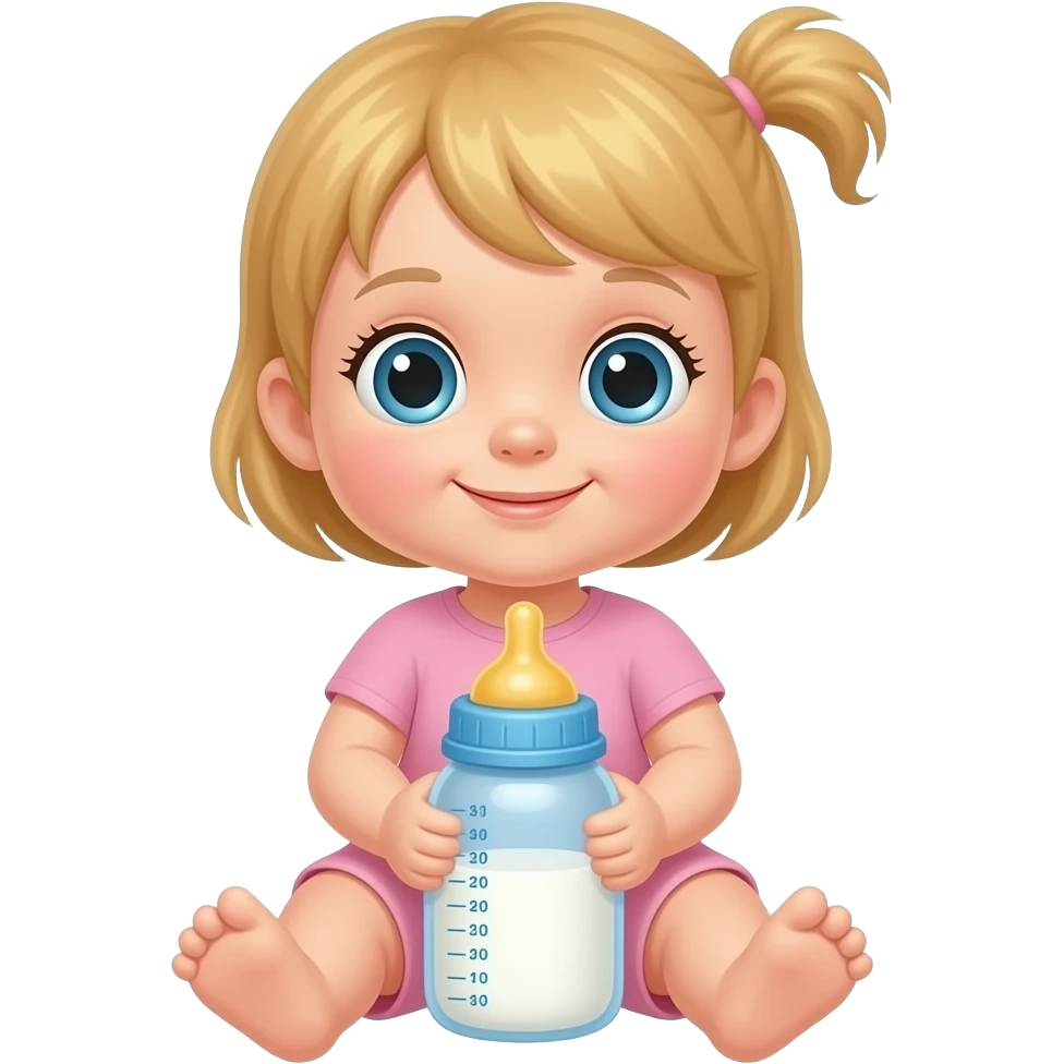 Quiero una niña bebe de cuerpo entero con su biberón emoji