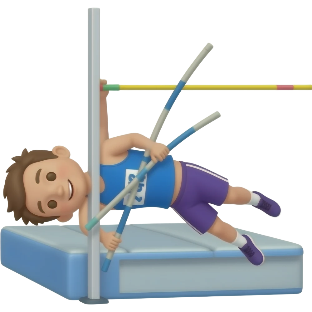 Pole vault jumping emoji