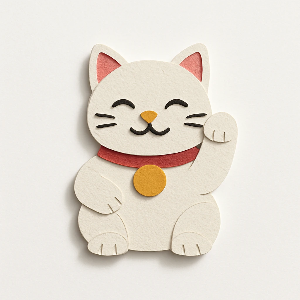 white lucky cat emoji