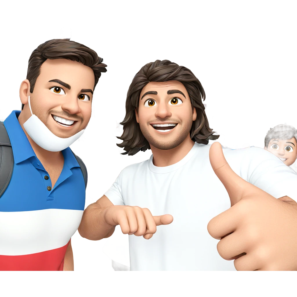 boys in shop smiling together emoji
