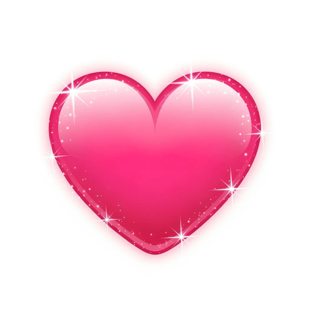 pink heart emoji, cute, shiny, with sparkles emoji