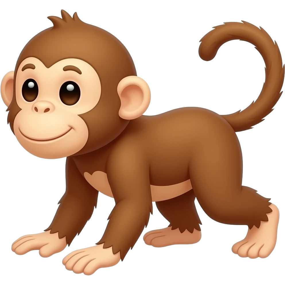 Cartoon 2d monkey on fours emoji