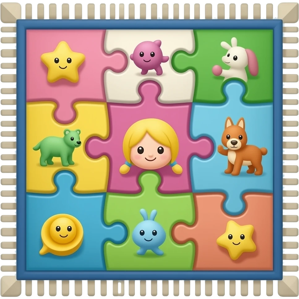children's rug puzle emoji