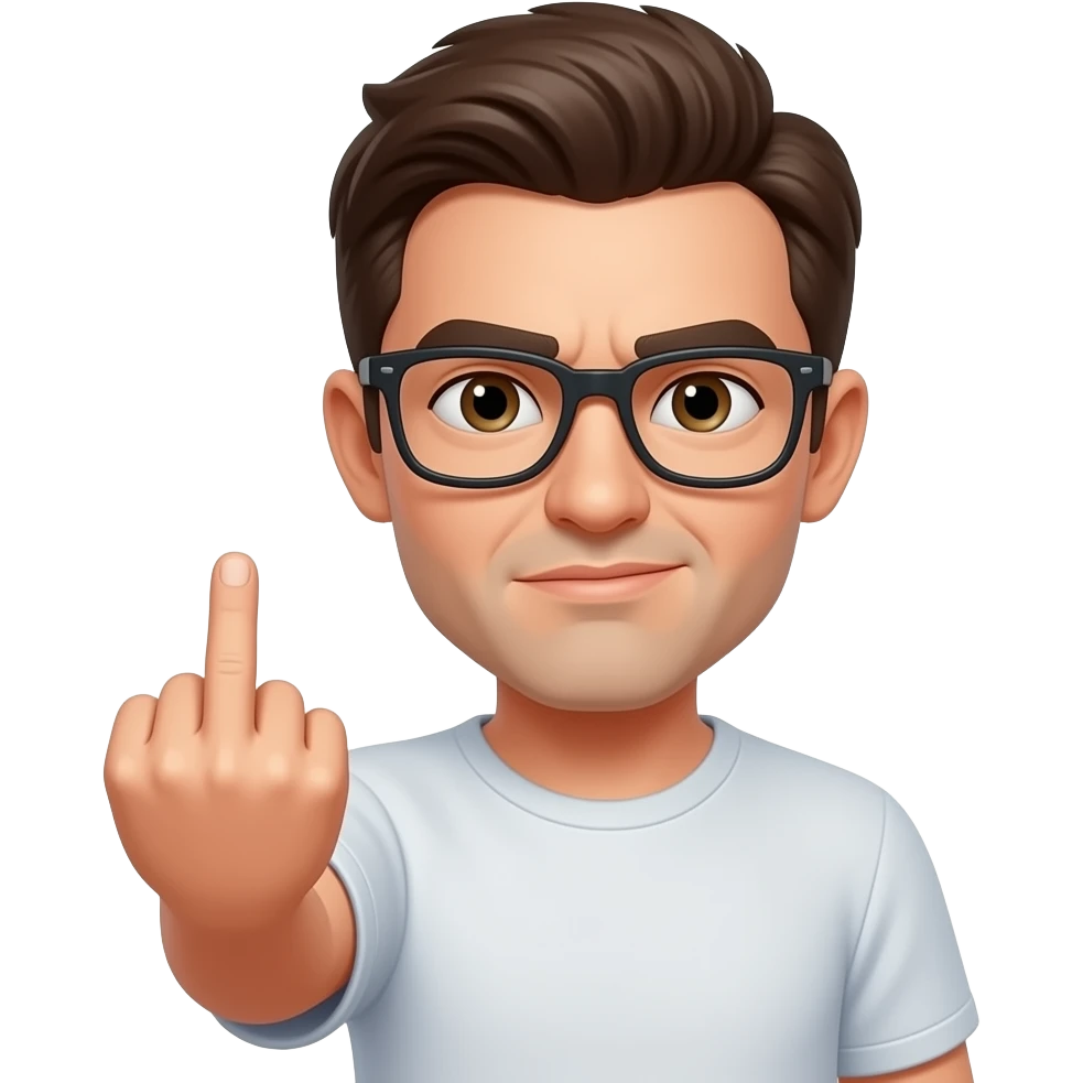 rude finger pointing emoji