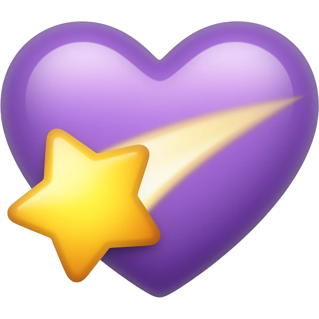 Generar emoji de estrella fugaz abrazando al corazon morado emoji