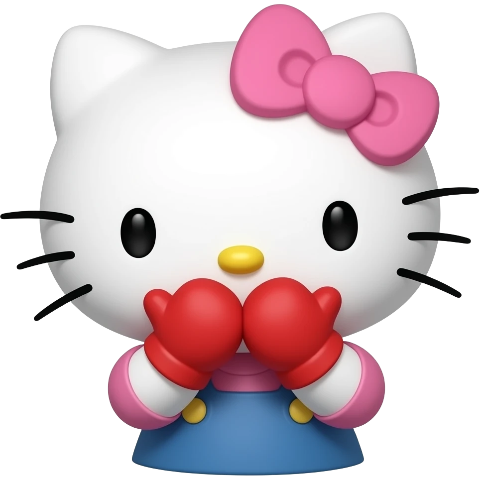 hello kitty tirando un beso emoji