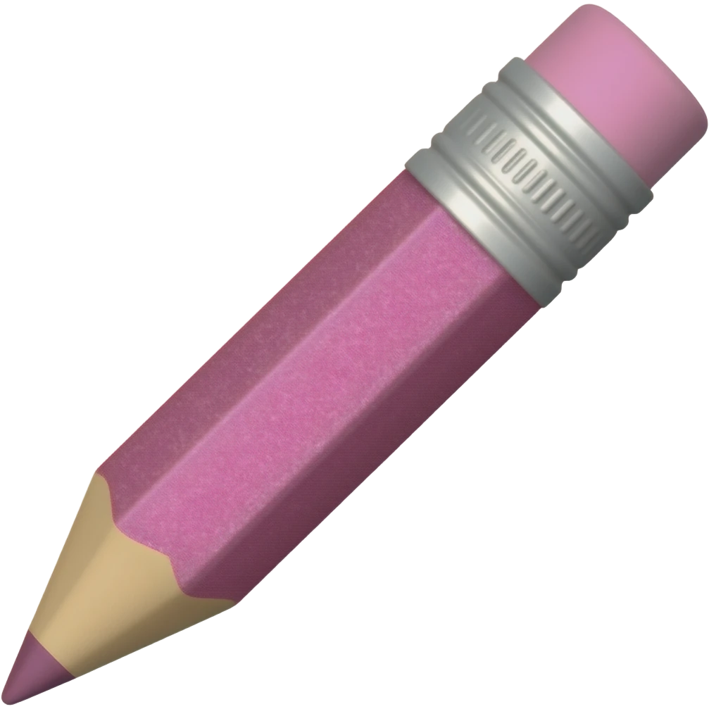 pink glitter pencil  very glowy with a pastel pink eraser emoji