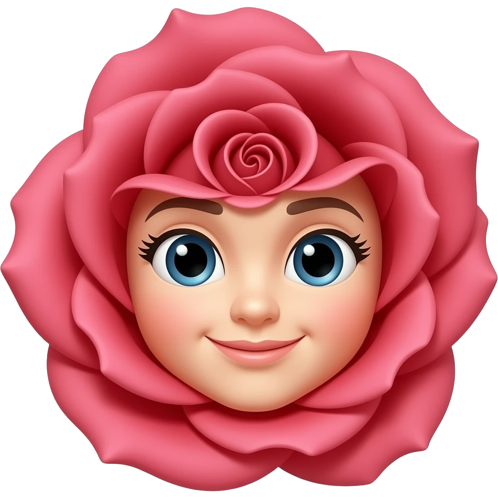 french rose with face emoji