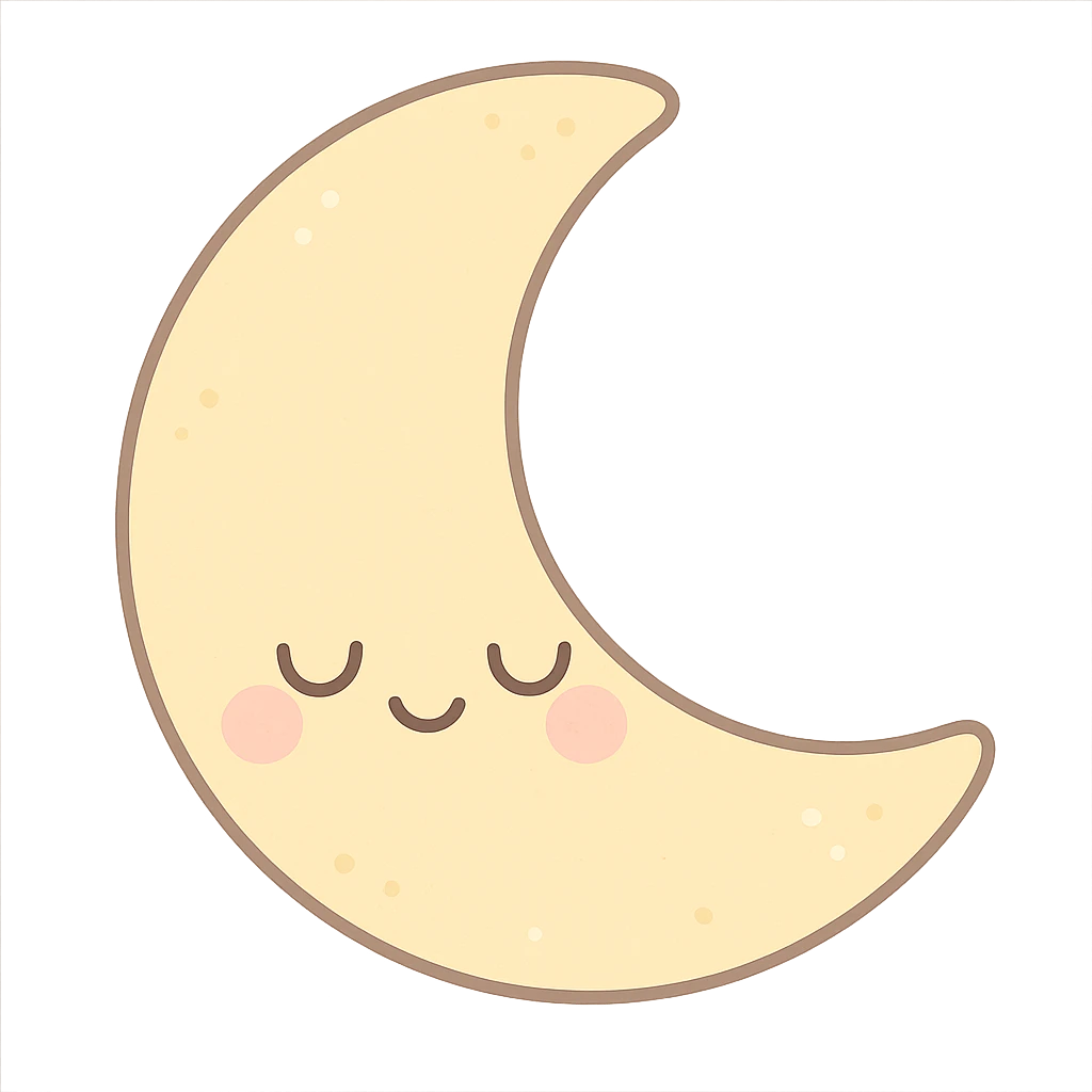 kawaii style sleepy moon emoji