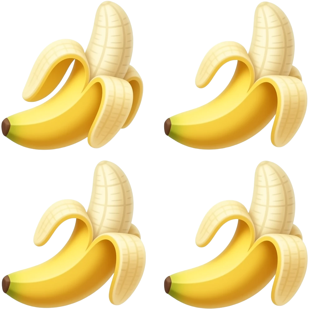 banana treat  with 1 identical and 3 with some differences emoji