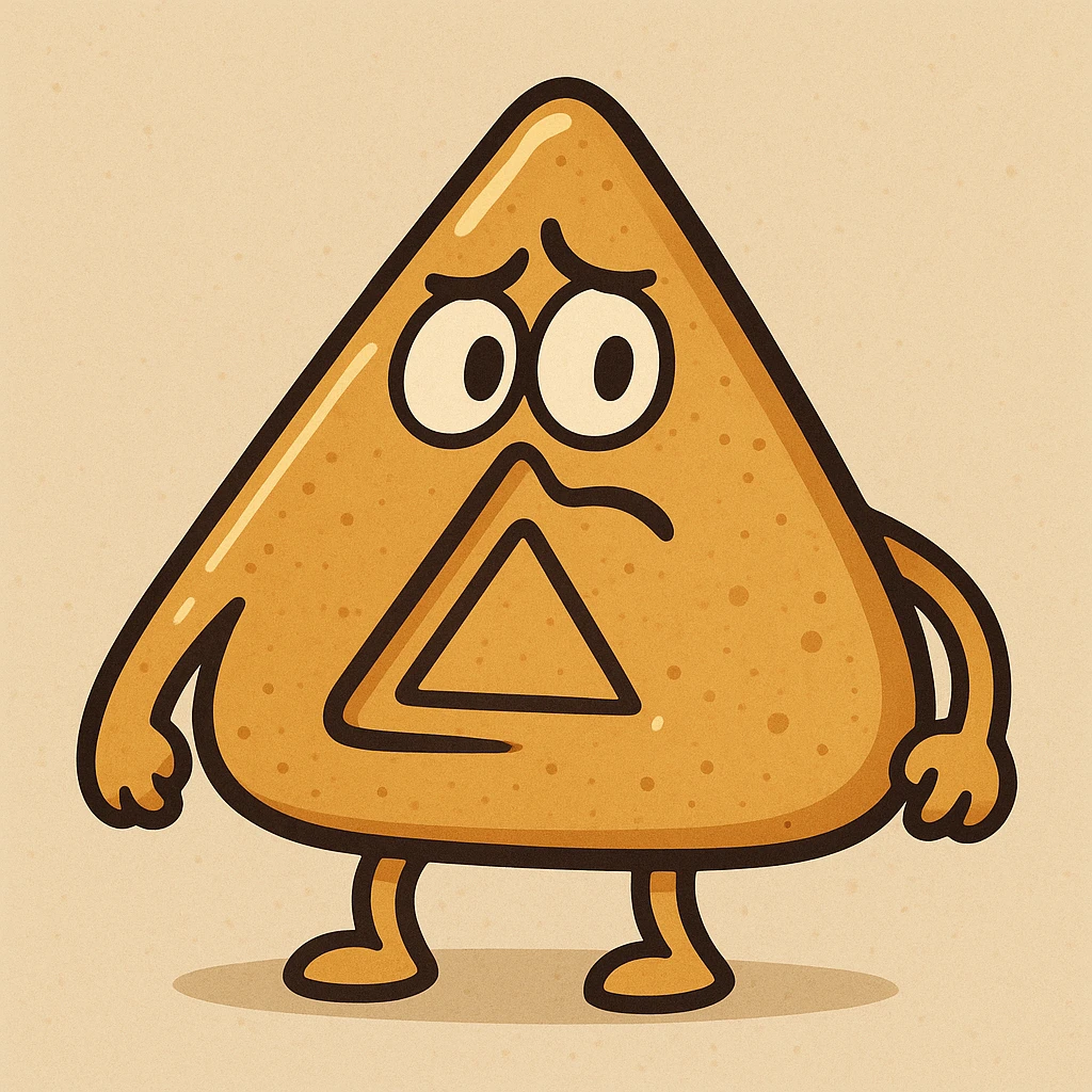 cartoon style dalgona candy with triangle shape, inspired by Squid Game emoji