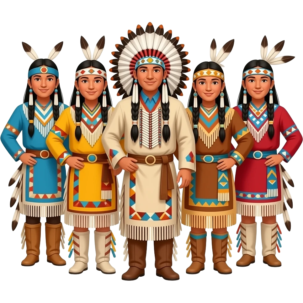 vibrant native american pow wow dancers group emoji
