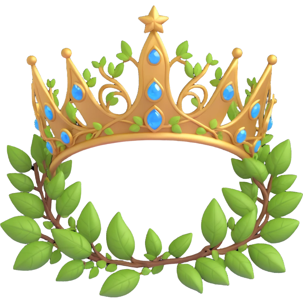 enchanted forest crown with leaves and vines emoji