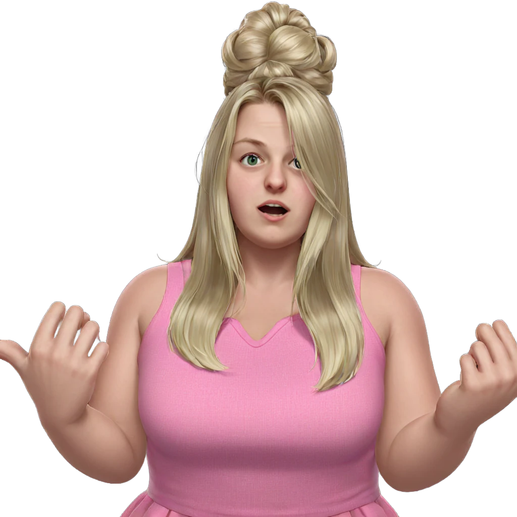 blonde girl in pink dress emoji