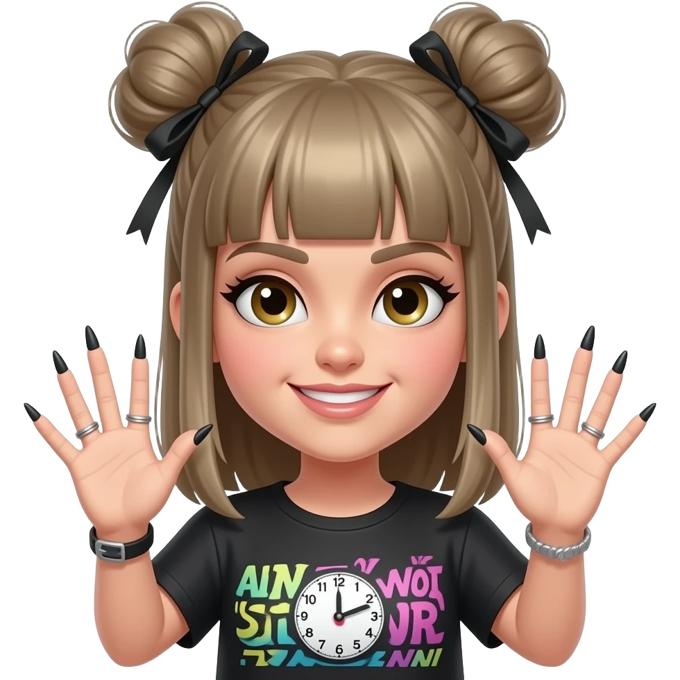 Baddie nails doing clock it emoji