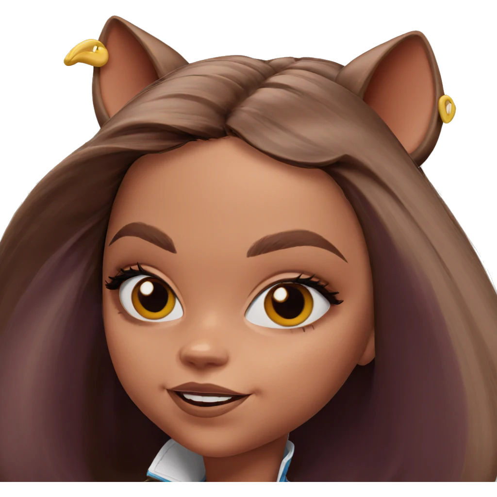brown haired girl with ears emoji
