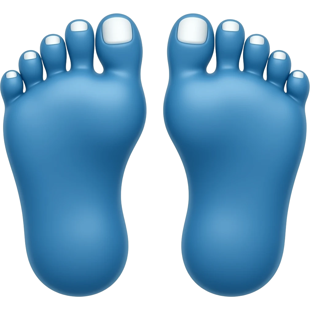 big Blue feet  and white toenails emoji