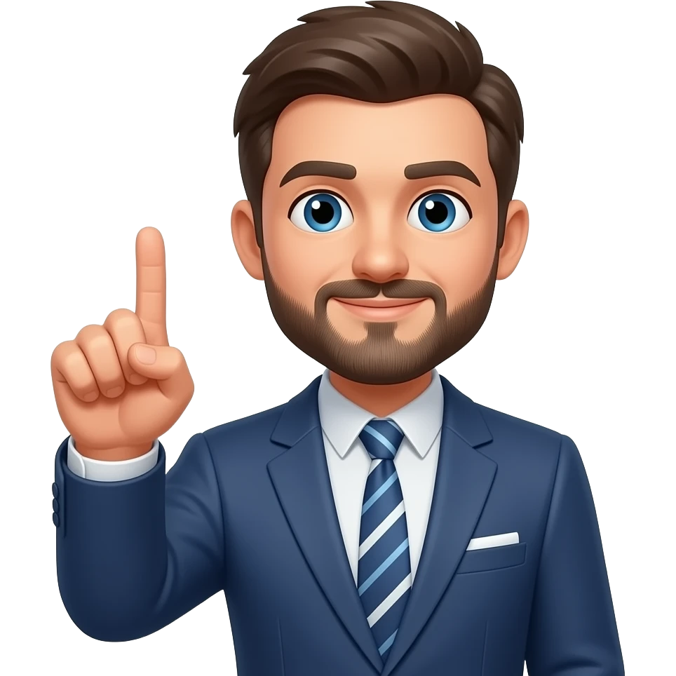 This exact picture but pointing his finger up emoji