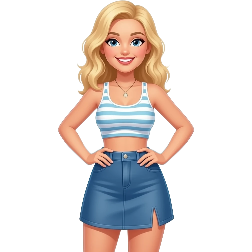 busty blonde woman with short skirt emoji
