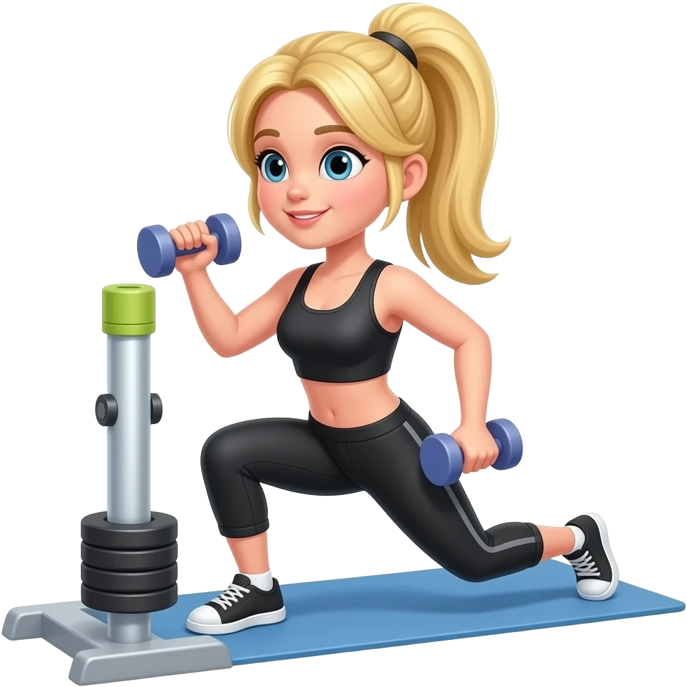 blonde girl working out emoji