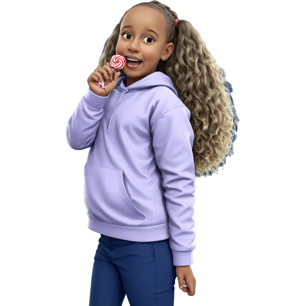 girl with lollipop outdoors emoji