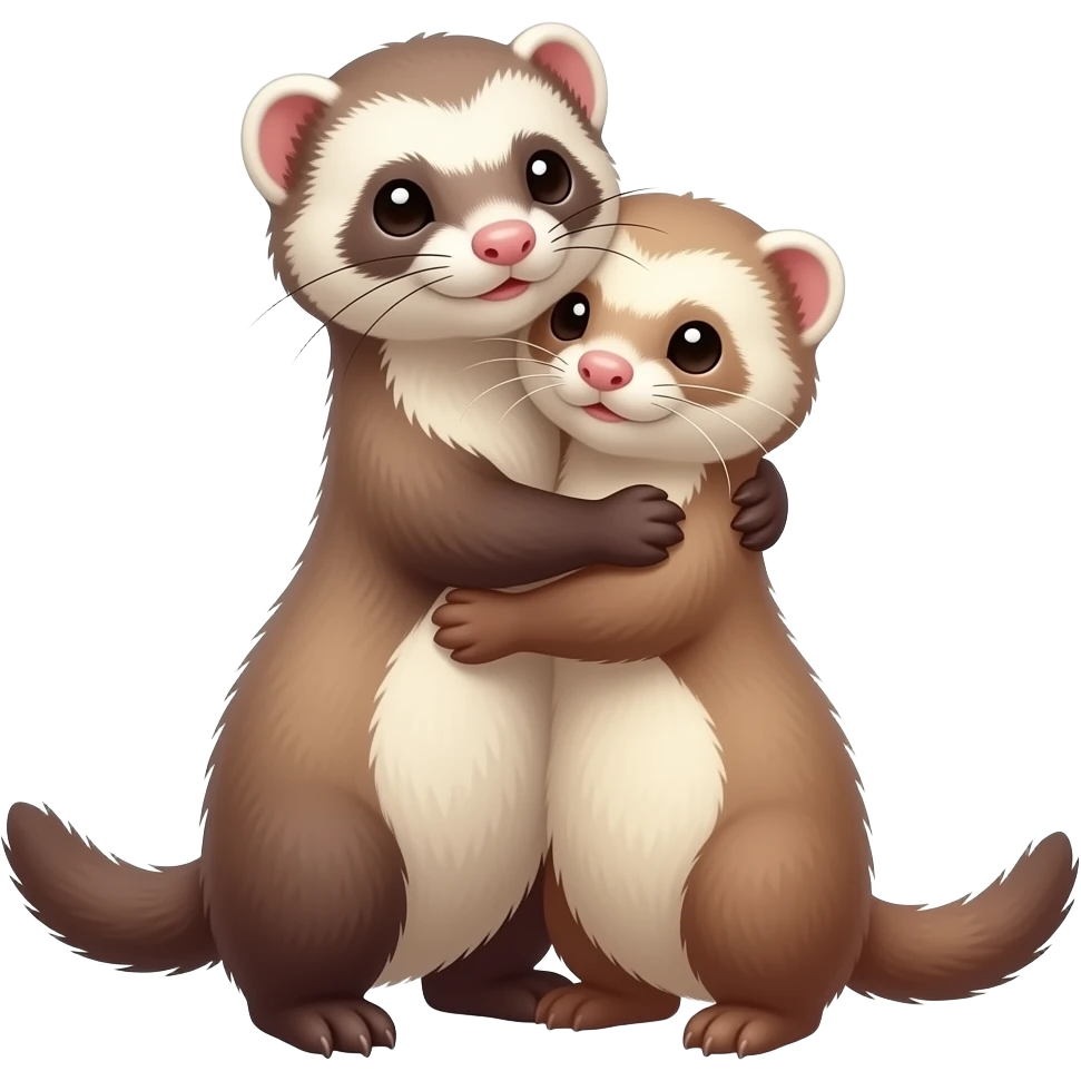 Ferret hugging other ferret emoji