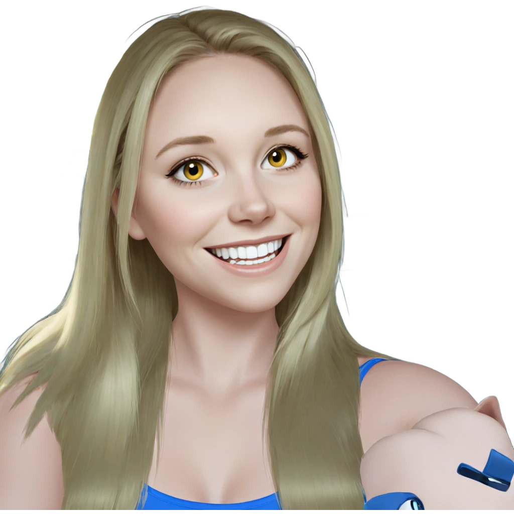 blonde girl with car smile emoji