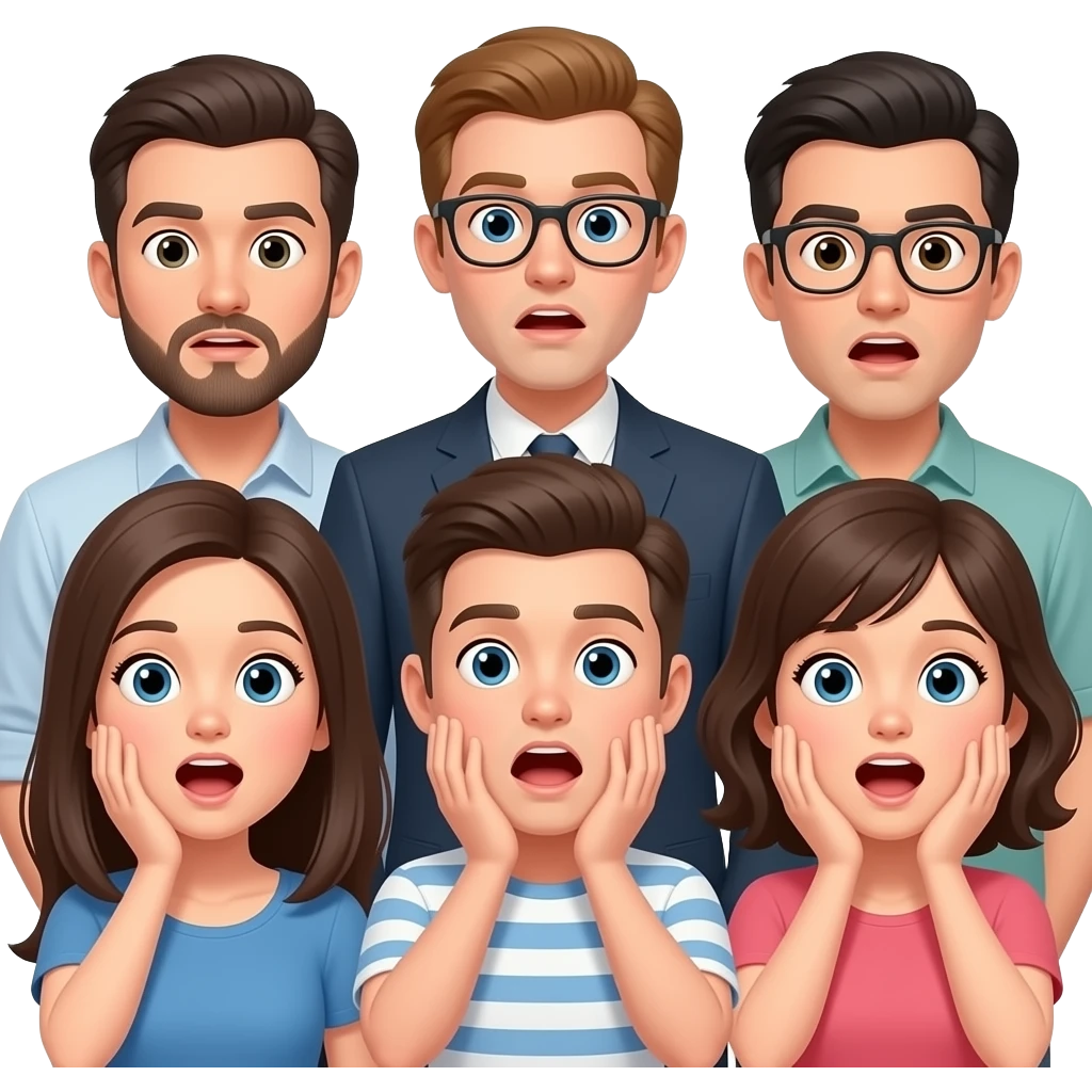 Create an emoji when there is a situation where everyone is shock emoji