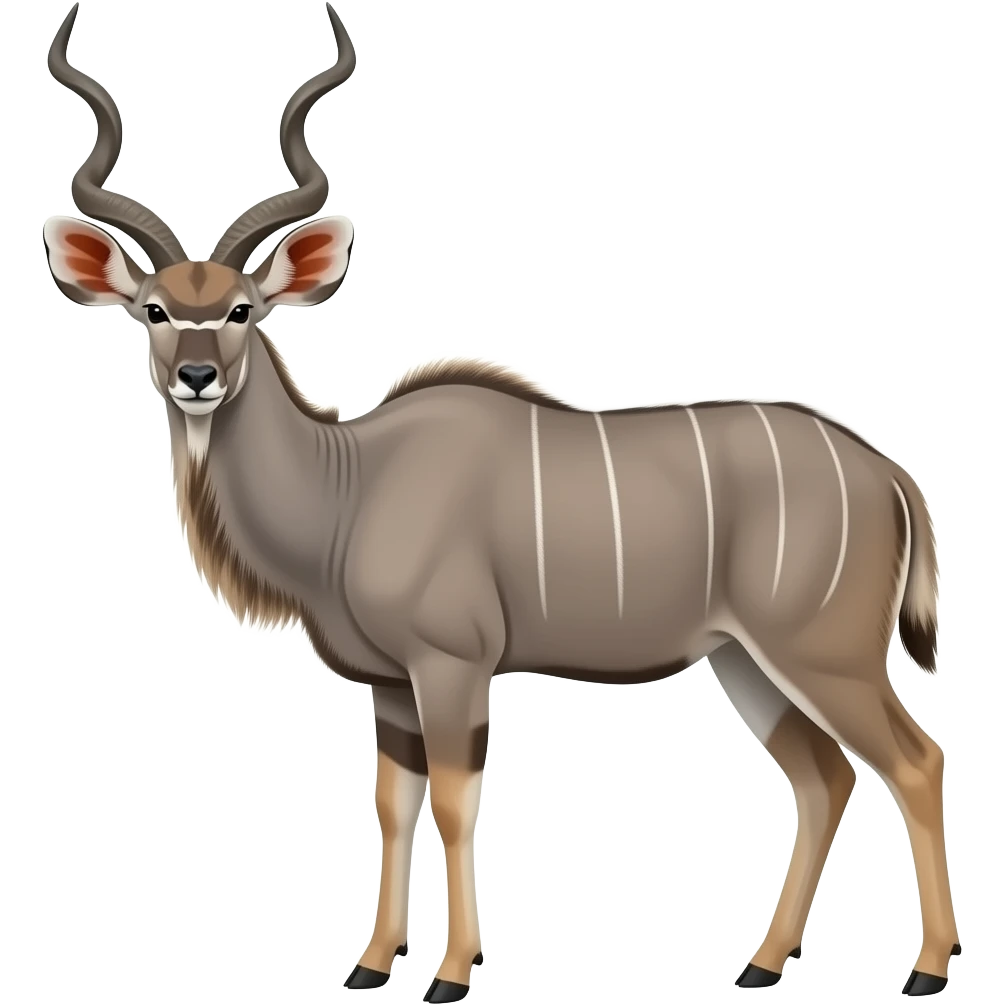 Cartoon 2d kudu grey emoji