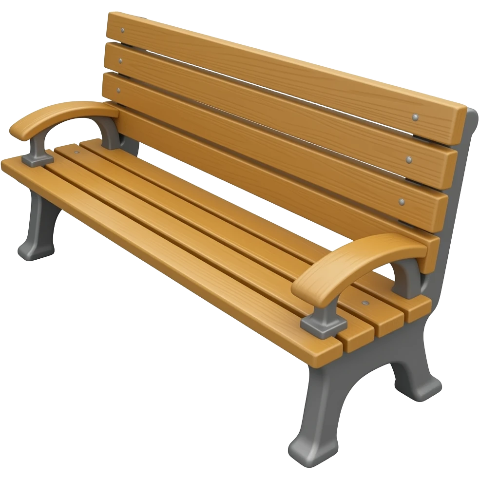 long horizontal wooden bench emoji