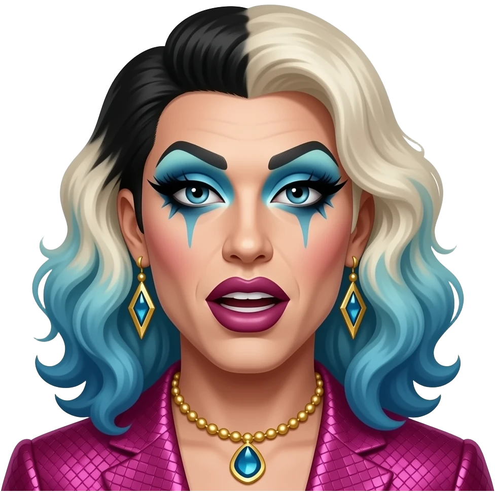 Une draq queen avec du maquillage qui slayyy emoji