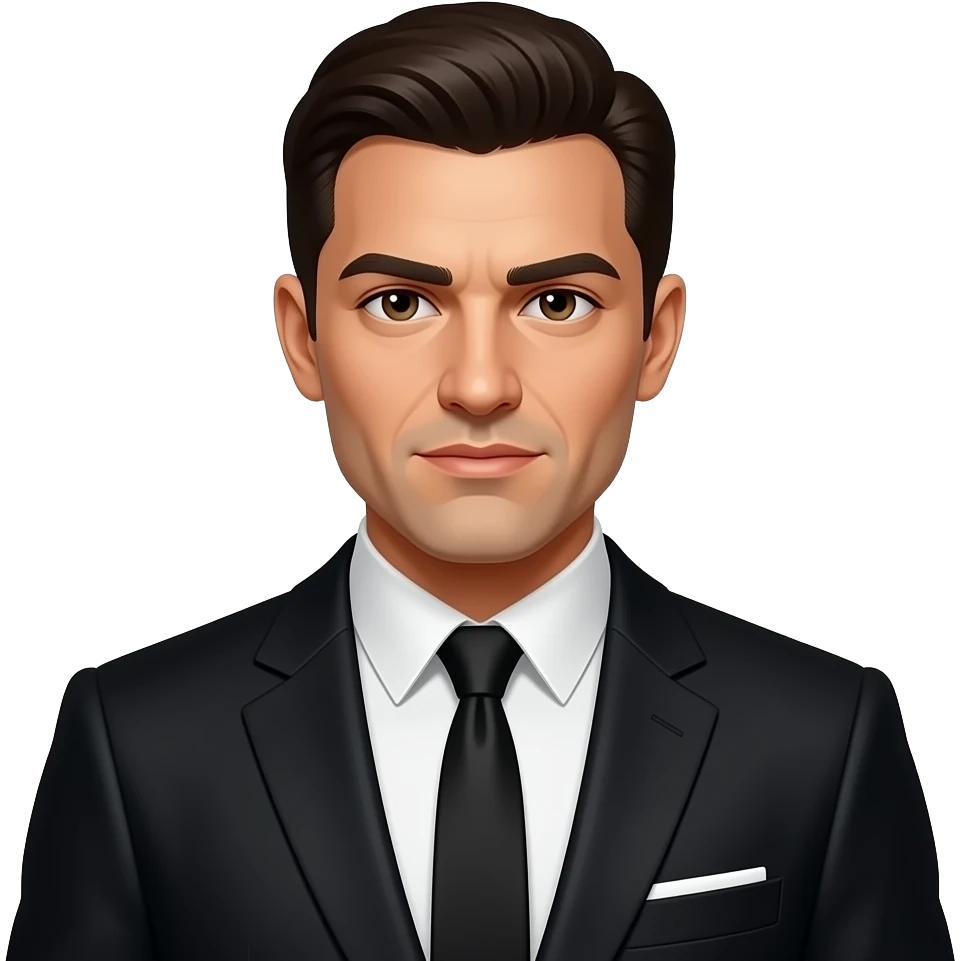 mafia boss black suit itallian young emoji