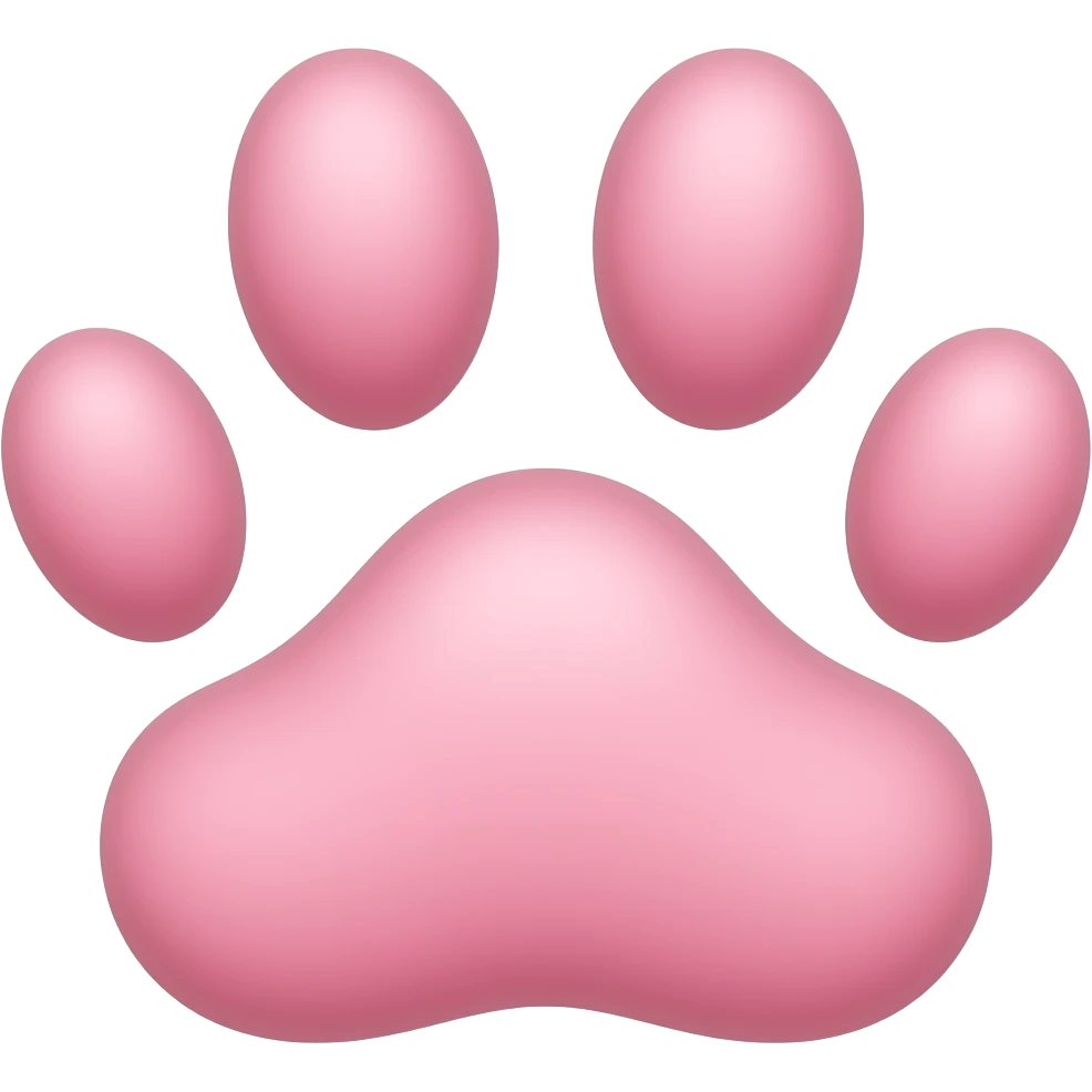a pink footprint of a cat with four fingers only emoji