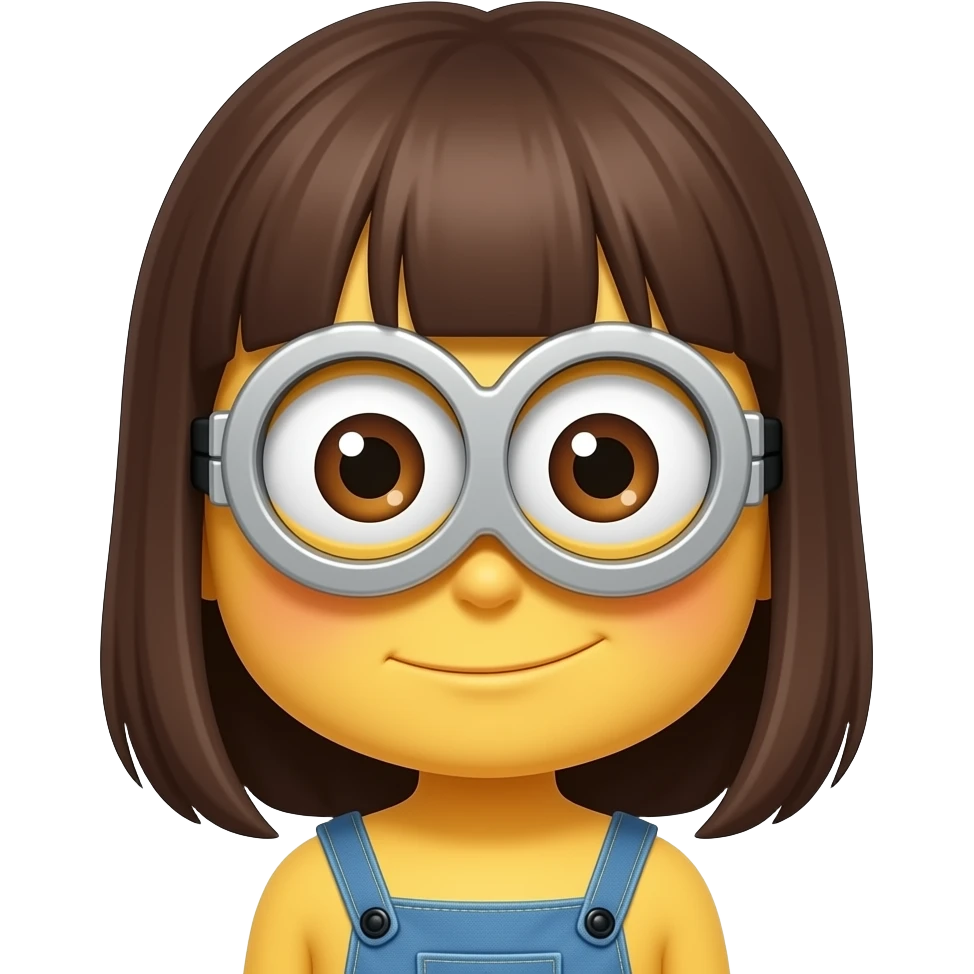 Minion cute girl face emoji