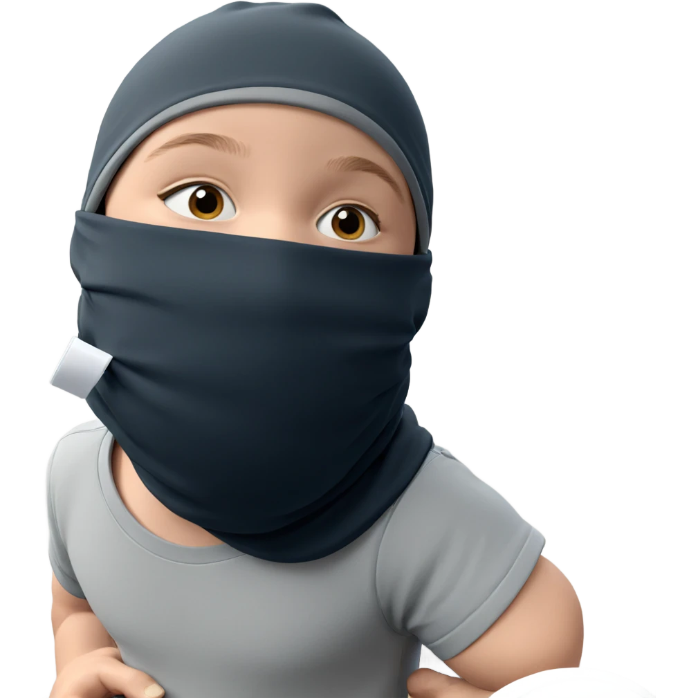 masked boy in grey shirt emoji