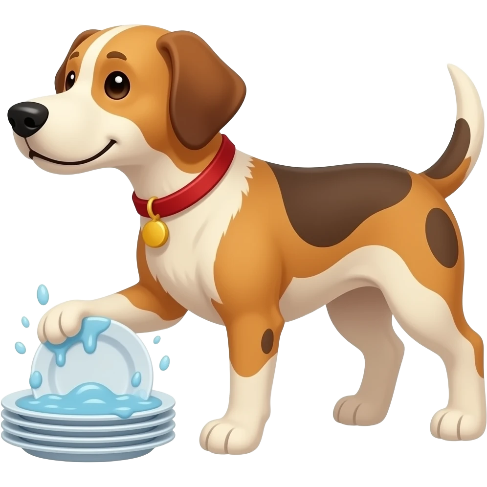 dog is washing dishes emoji